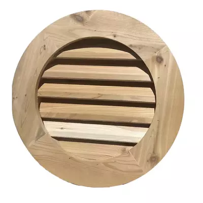 18 In. X 18 In. Round Wood Built-in Screen Gable Louver Vent • $56.17