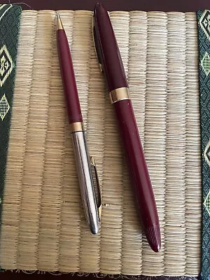 Vintage Sheaffer’s Snorkel Admiral Fountain Pen W/ Pencil - Burgundy 1952-1955 • $59