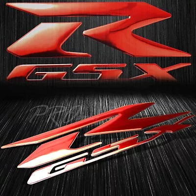 6.25 ABS 3D Emblem Decal Fender/Fairing Logo Sticker Suzuki GSXR GSX Chromed Red • $8.88