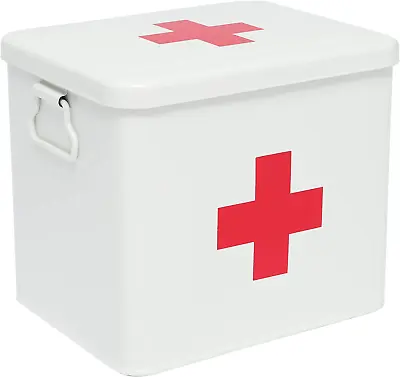 Metal Medicine Storage TinFirst Aid Kit Tin First Aid Medicine Supplies Bin F • $37.49