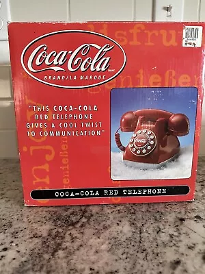 Vintage Coca Cola Snow Dome RED Landline Telephone Push Button 2003 Desktop • $24.99