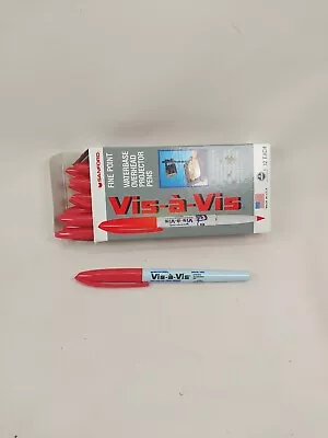 Box Of RED Vis-A-Vis Vintage Wet-Erase Overhead Projector Transparency Markers • $38.99