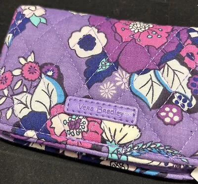 Vera Bradley RFID Small Bifold Wallet Enchanted Garden Purple • $19