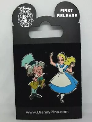 ALICE In Wonderland & MAD HATTER 2 PIN Set 1ST RELEASE Disney PIN 74868 2010 NEW • $23.99