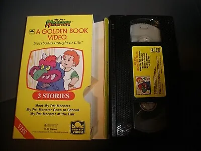 My Pet Monster A Golden Book Video 3 Stories VHS-TESTED-RARE VINTAGE • $32.99