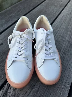 Country Road White Leather Sneakers Size 41 Excellent Condition  • $40