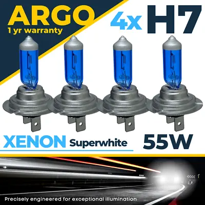 £7.95 • Buy H7 55w Headlight Bulbs Xenon Super White Headlamps Hid 499 Bulb 477 Px26d 12v 4x