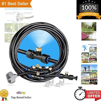 Outdoor Misting Cooling System - 26FT 8M Misting Line + 7 Brass Mist Nozzles • $31.99