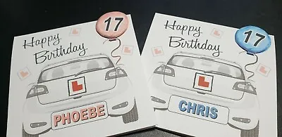 17th Birthday Card - Learning To Driver L Plate Gift - Twins Son Daughter Wallet • £3.50