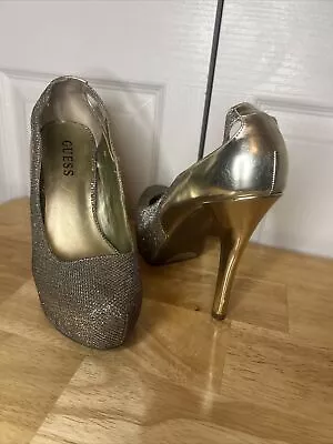 Guess Women's Formal Heels Dressy Gold Size 7 • $25