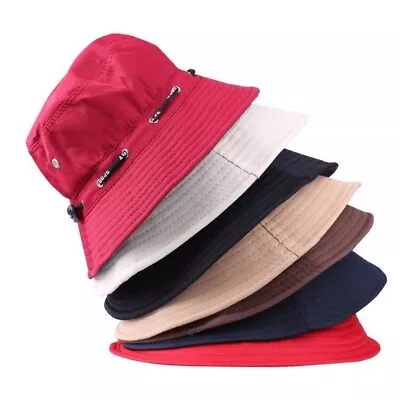 Drawstring Foldable Bucket Hat Men Women Summer Winter Fishing Hat • $6.59