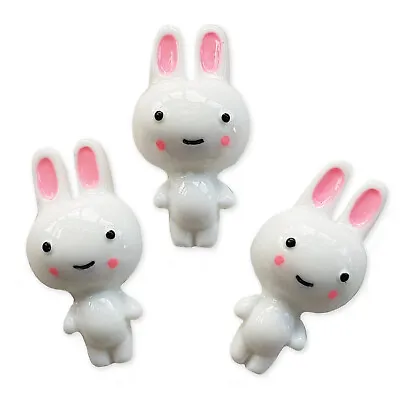 3pcs Kawaii Rabbits Resin Flatback Cabochon Embellishments Scrapbooking Decoden  • £1.69