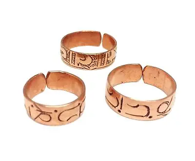 3 Hand Forged Copper Rings Set. 100% Pure Raw Copper Healing Medicine Ring. • $12.99