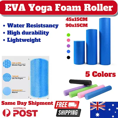 $22.95 • Buy Pilates Foam Roller Long Physio Yoga Fitness GYM Exercise Training 45x15 90x15cm