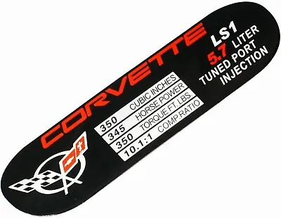 Fits 1997-2000 LS1 345HP C5 Corvette Spec Data ID Metal Plate Consoler Emblem • $19.99
