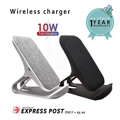 10W Fast Wireless Charging Stand Charger Fabric Qi For Samsung S22 IPhone 13 12 • $23.99