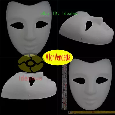 DIY Unpainted Mardi Gras Venetian White Blank Masquerade Paper Pulp Costume Mask • $2.75