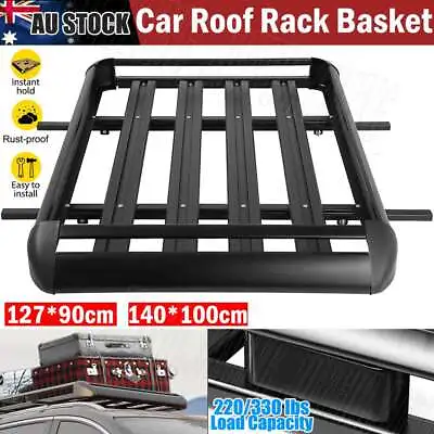 1.4M Aluminium Alloy Car 4WD 4x4 Roof Rack Basket Cargo Luggage Carrier Box Bar • $129.89