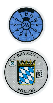 German Police License Plate Registration Seal And Inspection Sticker • $9.99