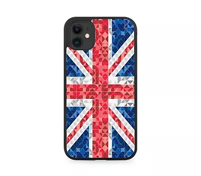 Geometric Union Jack Shapes Rubber Phone Case British Flag United Kingdom K367 • £15.90