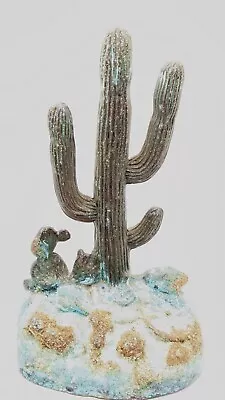 Vintage Old Cactus Bookend Metal Copper? Rare • $35