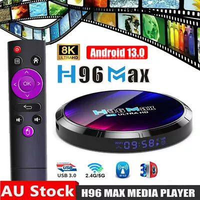 2024 Upgraded H96 MAX Smart Android 13.0 TV Box Quad Core 8K HD Stream Player • $57.99