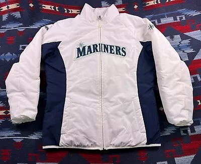 Seattle Mariners Majestic Bomber Jacket Puffer Thermabase Insulated Womens Large • $59.99