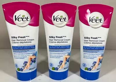 (3) Veet Silky Fresh Hair Removal Cream For Sensitive Skin Lot Of 3 SEE DATES A • $9.99