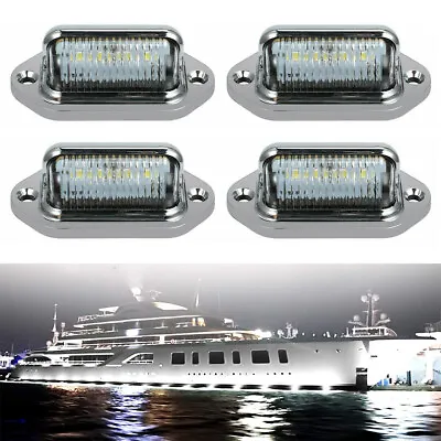 4Pcs Marine Boat RV LED Deck Courtesy Lights Waterproof White Stern Transom Lamp • $13.98