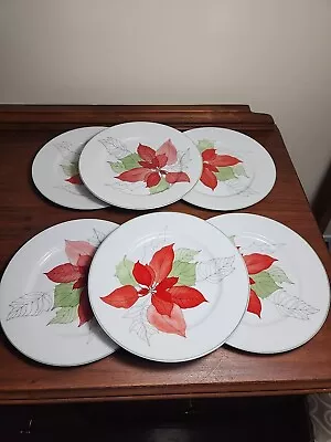 Block Spal Poinsettia By Mary Lou Goertzen Set Of 6 Salad Plates 8  • $27