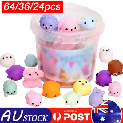 $11.79 • Buy 64/36/24x Cute Animal Squishies Kawaii Mochi Squeeze Toys Stretch Stress Squishy