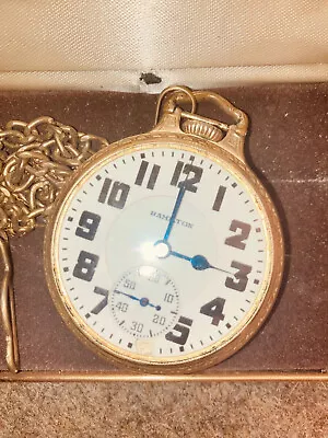 VINTAGE HAMILTON RAILWAY SPECIAL 992B POCKET WATCH BOC 10K GOLD FILLED Case TLC • $800