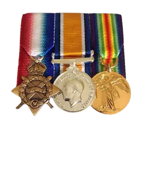 WW 1 Miniature Medal Trio Ready To Wear Court Mounted1914/15 Star BWM Victory • £42