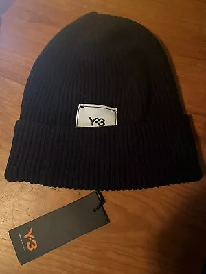 Y-3 Yohji Yamamoto Adidas Classic Logo Rare Black Beanie Knit Cap Unisex • $175