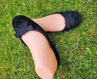 Russell & Bromley Quilted Suede Velvet Delman Ballet Pumps Flat Shoes Uk 5.5 • £29.99