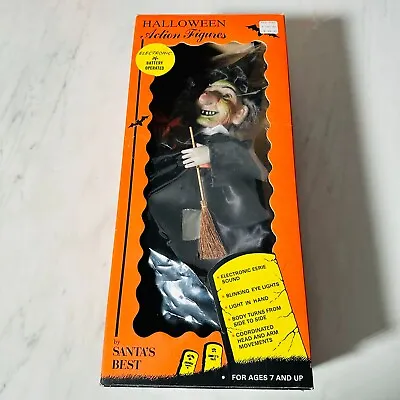 Halloween Witch Motionette Flashing Eyes Santa's Best Vintage Tested And Working • $56.23