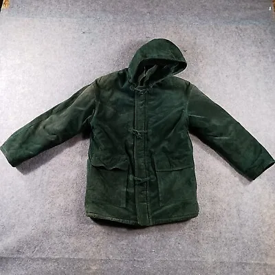 Wilsons Adventure Bound Jacket Mens Small Suede Leather Green Lined Heavy VTG • $44.55