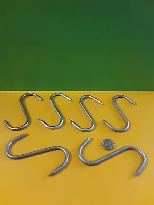 £7.99 • Buy 6 Mixed Makes And Finish 100mm  Meat Hooks S-Hook  Steel  Butcher Hook Pot Hooks