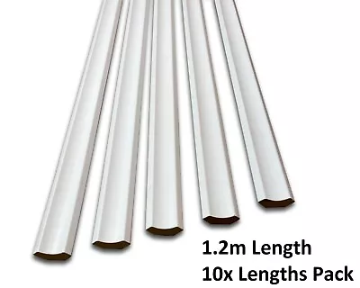 White Edge Beading Molding - 10 Lengths - 1.2m Each Length - Scotia Edging Strip • £17.76