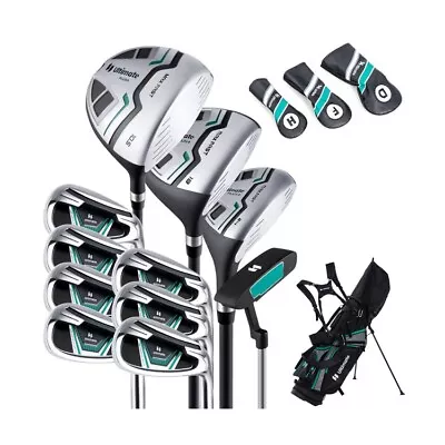 11 Pcs Complete Club Package Picnic Golf Men Set Tall Steel Graphite & Stand Bag • $278.96