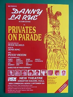 DANNY LA RUE PETER VROOM Privates On Parade Hull New Theatre Flyer 1991 • £5