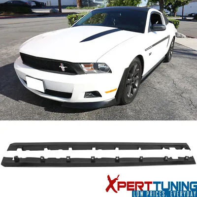 Fits 10-14 Mustang PU Side Skirts Left Right Unpainted Black • $123.49