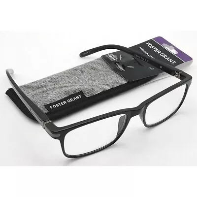 Foster Grant Cole Black Men's Crystal Vision Reading Glasses CHOOSE Strength! • $11.99