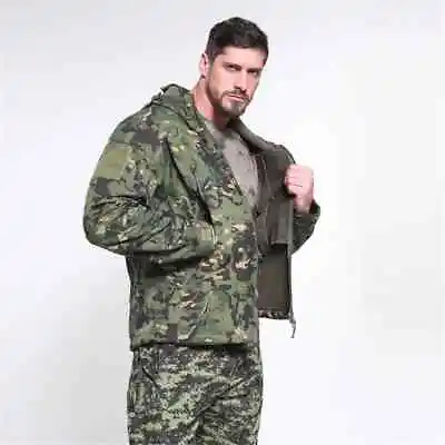 2024 Men's Casual Fleece Hooded Waterproof Jacket Camouflage Jacket • $79.26