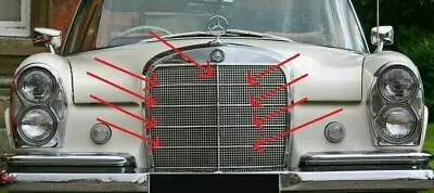 Alu Grill Moulding Trim Set Fit For Mercedes Benz W108 250S 280S 250SE 280 9 Pcs • $56.73