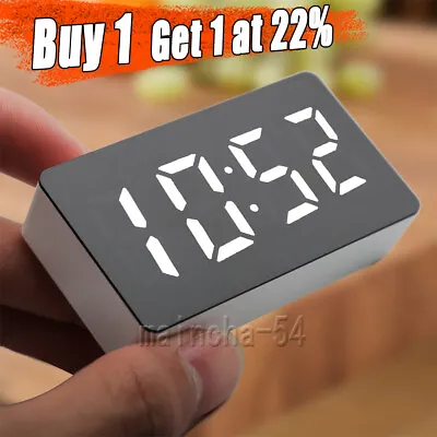 £5.55 • Buy Digital LED Desk Alarm Clock Large Mirror Display USB Snooze Temperature Mode