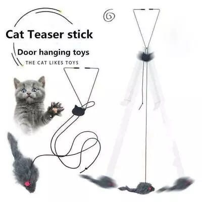 Cat Toy Self-hey Hanging Door Retractable Cat Scratch Rope Mouse Stick Pet. M1WP • $9.01