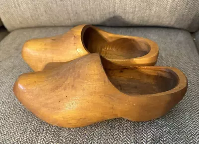 Vintage Dutch Natural Hand Carved Wooden Clogs • $9.99