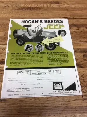 Mpc Model Products Hogan’s Heroes Jeep 1:25 Dealer Order Form Copy X-5 • $19.99