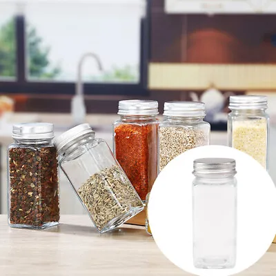 24X Glass Spice Jars Airtight Salt Container Storage Preserve Bottles With Label • £8.94